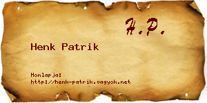 Henk Patrik névjegykártya